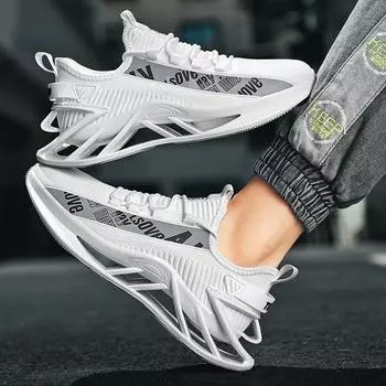 Мужские кроссовки из дышащей сетки Кроссовки для тренировок и бега Уличная мода Баскетбольная обувь Теннисная обувь 39 белый
