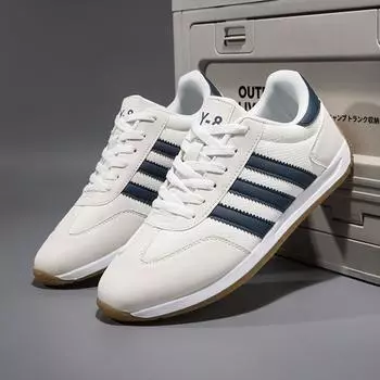 Мужские кроссовки из кожи, кроссовки для бега, повседневная спортивная обувь для активного отдыха 39 чёрный