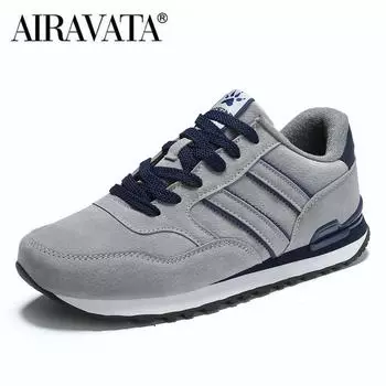 Мужские кроссовки из кожи, повседневная обувь, осенне-зимняя мужская обувь, теннисные туфли на плоской подошве 38 чёрный