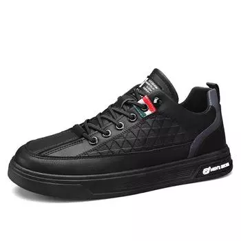 Мужские кроссовки из микрофибры с цветной эластичной лентой на шнуровке, мужские повседневные кроссовки 44 чёрный