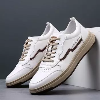 Мужские кроссовки из натуральной кожи на шнуровке, удобная повседневная обувь для отдыха на открытом воздухе для взрослых, обувь для прогулок, мужская обувь для ходьбы, кроссовки 6.5