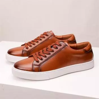 Мужские кроссовки из натуральной кожи, повседневная обувь для отдыха на открытом воздухе, нескользящая, дышащая, люксовая брендовая обувь, высокое качество, ручная работа, белые туфли для мужчин 38 чёрный