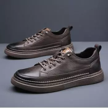 Мужские кроссовки из натуральной кожи, роскошные дизайнерские походные туфли ручной работы из кожи для отдыха на открытом воздухе, повседневные модные нескользящие мужские туфли 38 белый