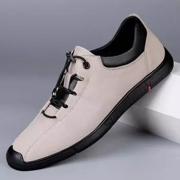 Мужские кроссовки из натуральной кожи со шнуровкой, для вождения на открытом воздухе, удобная повседневная обувь с мягкой подошвой для мужчин, новая универсальная обувь для треккинга 38