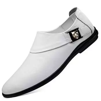 Мужские кроссовки из натуральной кожи, увеличивающие рост, 3/6/8 см, мокасины, увеличивающие рост, мужские, повседневные, деловые, мокасины, высокие мужские 38 белый