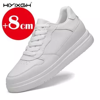 Мужские кроссовки из натуральной кожи, увеличивающие рост 6/8 см, модная повседневная обувь, мужские кроссовки для бега на открытом воздухе, размер 36-46, дизайнер 36