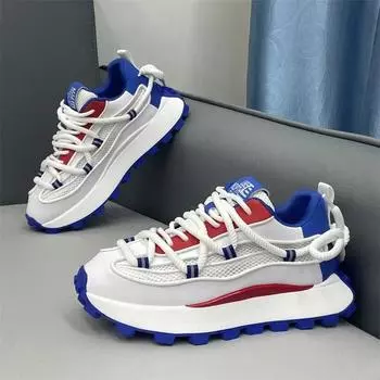 Мужские кроссовки из сетчатой ткани, дышащие, повседневные, дизайнерские, на платформе, кроссовки для бега для мужчин, увеличивающие рост, спортивная обувь, теннис, мужской теннис 39 синий