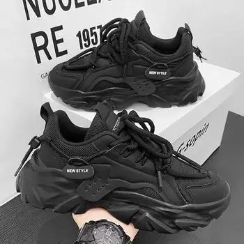 Мужские кроссовки из сетки, мужская обувь из искусственной кожи, повседневные кроссовки на платформе, увеличенная вулканизированная обувь, легкие кроссовки для бега, Tenis Masculino 39