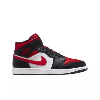 Мужские Кроссовки Jordan 1 Mid Black Fire Red 554724-079