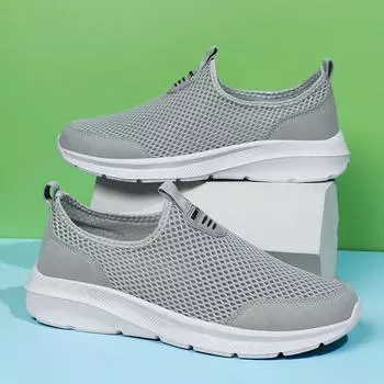 Мужские кроссовки Классические повседневные туфли Дышащие сетчатые кроссовки для бега без шнуровки Легкие мужские кроссовки Спортивные кроссовки 39