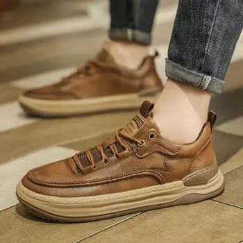 Мужские кроссовки Кожаная повседневная обувь 39 чёрный