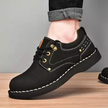 Мужские кроссовки, кожаные роскошные дизайнерские туфли для мужчин, повседневная модная черная мужская обувь, деловая официальная обувь 39 чёрный