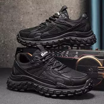 Мужские кроссовки, легкая дышащая обувь из искусственной кожи, мужская повседневная спортивная обувь на плоской подошве, белая теннисная обувь, Zapatillas Hombre 39 чёрный