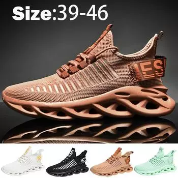 Мужские кроссовки Легкие эластичные дышащие вязаные туфли Спортивная мужская обувь Модная обувь 39 белый