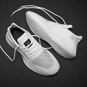 Мужские кроссовки, легкие дышащие сетчатые кроссовки для бега, мужская спортивная обувь для активного отдыха, удобная спортивная обувь, мужская обувь Masculino 42 белый