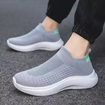 Мужские кроссовки, легкие кроссовки, дышащие кроссовки, женские прогулочные кеды, удобные повседневные кроссовки для бега EU:36 чёрный/белый