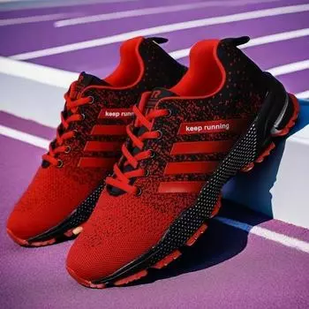 Мужские кроссовки Легкие удобные повседневные туфли Красные сетчатые кроссовки Женские кроссовки для ходьбы Дышащая спортивная обувь для мужчин Кроссовки для бега 35 черный белый