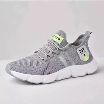 Мужские кроссовки летние сетчатые дышащие повседневные туфли легкие кроссовки с мягкой подошвой для мужчин унисекс бег трусцой теннис обувь для ходьбы 36 серый