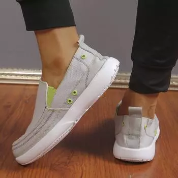 Мужские кроссовки, летняя дышащая повседневная обувь для мужчин, спортивные прогулочные кроссовки для мужчин, большой размер 46, парусиновые кроссовки в британском стиле 39 серый