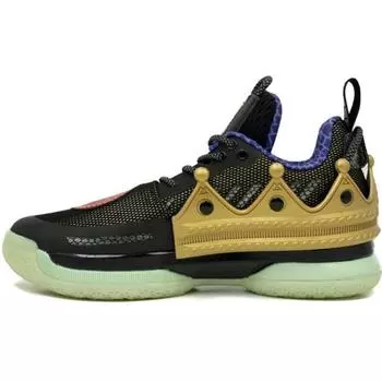 Мужские кроссовки Li-Ning Rick Ross x Way of Wade 7 Self Made черные, роскошно-золотые, королевско-фиолетовые, ABAN079-38