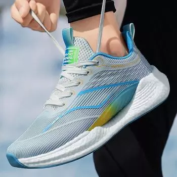 Мужские кроссовки марафонские дышащие кроссовки для мужской обуви, удобная повседневная спортивная обувь, спортивные кроссовки Tenis Masculino 45 синий