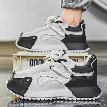 Мужские кроссовки, модная прогулочная обувь для мужчин, кроссовки на платформе, трендовые спортивные кроссовки для бега, модная обувь в британском стиле 39 чёрный