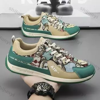 Мужские кроссовки, модные, дышащие, сетчатые, на толстой подошве, спортивные, повседневные, кроссовки, мужские, нескользящие, кроссовки Zapatillas Hombre 39 зелёный