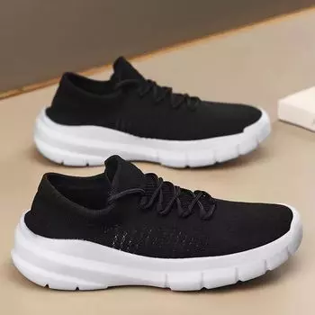 Мужские кроссовки, модные кроссовки, легкие дышащие летающие вязаные кроссовки со шнуровкой и сеткой, прогулочная обувь для тренировок, повседневная спортивная обувь для мужчин 39