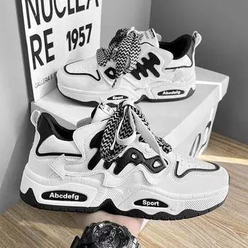 Мужские кроссовки, модные кроссовки на толстой подошве, на платформе, для бега, на открытом воздухе, со шнуровкой, повседневная обувь для мужчин, роскошные кроссовки для тренировок, теннис, мужской теннис 39 чёрный