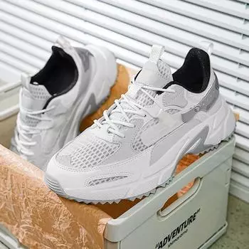 Мужские кроссовки модные сетчатые дышащие кроссовки для мужчин на платформе вулканизированные туфли брендовые кроссовки для ходьбы Zapatillas De Hombre 39 серый