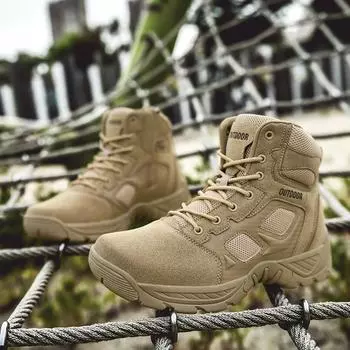 Мужские кроссовки Модные высокие удобные ботинки на платформе Уличные теплые нескользящие ботинки Мужские легкие ботинки для пустыни 39