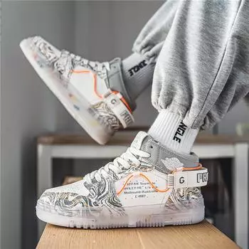 Мужские кроссовки Модный дизайнер Баскетбольная обувь Уличная повседневная спортивная обувь 39