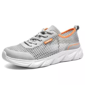 Мужские кроссовки Мужская обувь Повседневная сетчатая дышащая мужская обувь Тренажерный зал Спортивная обувь для бега для мужчин Обувь Уличная одежда для мужчин Уличная повседневная обувь 43 серый