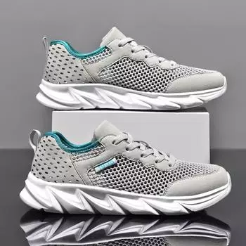 Мужские кроссовки Мужская обувь Повседневная сетчатая дышащая мужская обувь Тренажерный зал Спортивная обувь для бега для мужчин Обувь Уличная одежда для мужчин Уличная повседневная обувь 43 черный белый