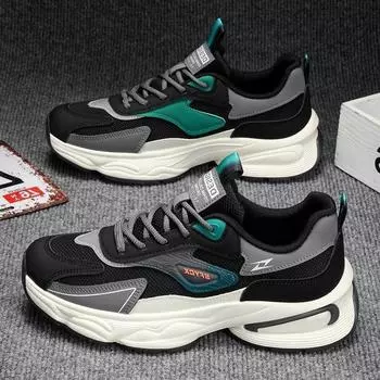 Мужские кроссовки Мужская повседневная обувь Беговая спортивная обувь Нескользящие теннисные туфли для мужчин Сетчатые дышащие шнурки Гоночная спортивная обувь 39
