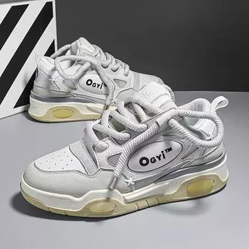 Мужские кроссовки на массивном каблуке, повседневная обувь на толстой подошве, студенческие спортивные кроссовки 39 чёрный