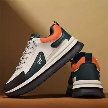 Мужские кроссовки на платформе из кожи, повседневные спортивные кроссовки, модная обувь для ходьбы, трендовые дизайнерские туфли с вулканизированной подошвой, мужская обувь 39