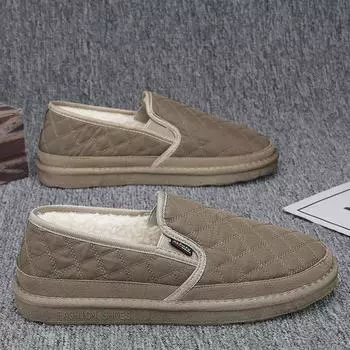 Мужские кроссовки на плоской подошве, гибкие, удобные, классические, модные, универсальные, нескользящие, износостойкие, бархатные, сохраняющие тепло, дышащие 39 чёрный