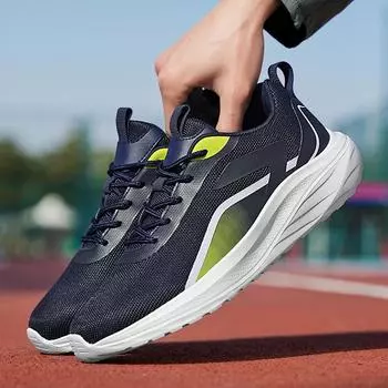 Мужские кроссовки на плоской подошве из ЭВА, легкие летние кроссовки для бега в спортзале 2025 года, новые сетчатые повседневные спортивные туфли со шнуровкой для мужчин 39 бежевый