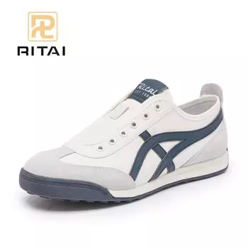 Мужские кроссовки на шнуровке с круглым носком, нескользящие, дышащие, повседневные туфли в стиле ретро 38 синий