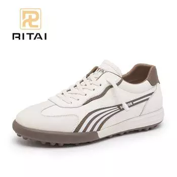 Мужские кроссовки на шнуровке с круглым носком, легкие, нескользящие, дышащие, повседневные туфли 38 коричневый