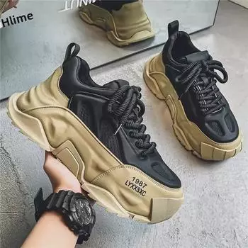 Мужские кроссовки на толстой подошве — дышащие, увеличивающие рост, большого размера для осени/зимы 44