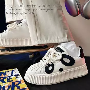 Мужские кроссовки на вулканизированной платформе со шнуровкой, брендовый дизайн, повседневная обувь для пар, уличная обувь для скейтбординга с низкой посадкой 39 белый