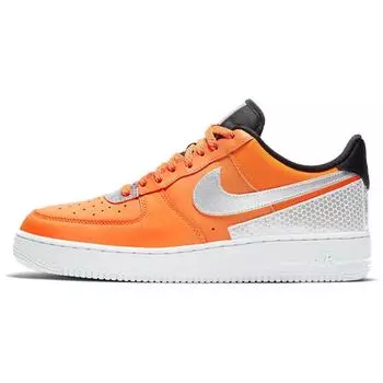 Мужские кроссовки Nike 3M x Air Force 1 07 SE Total Orange Metallic-Silver Black CT2299-800