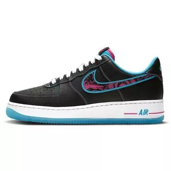 Мужские кроссовки Nike Air Force 1 07 LV8 Miami Nights Black Light-Blue-Fury White DD9183-001 42.5