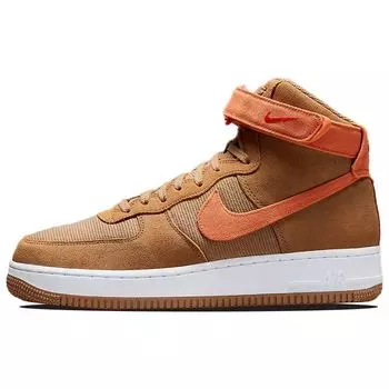 Мужские кроссовки Nike Air Force 1 High 07 LX Dark Driftwood Hot Curry коричнево-белые DH7566-200 40