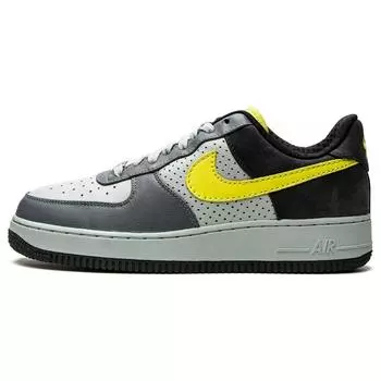 Мужские кроссовки Nike Air Force 1 Low Premium Wildwood Grey Flint-Grey Sonic-Yellow-Black 318775-071