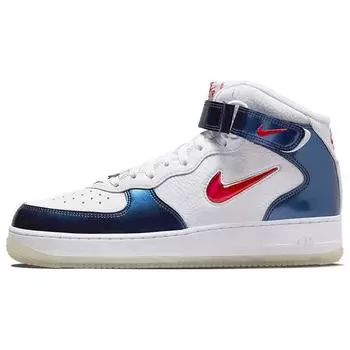 Мужские кроссовки Nike Air Force 1 Mid QS Independent Day White University-Red Midnight-Navy DH5623-101 38.5