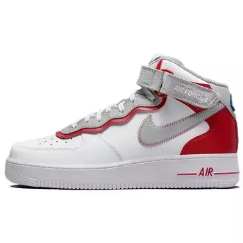 Мужские кроссовки Nike Air Force 1 Mid 07 LV8 Athletic Club белые тренажерно-красные светло-дымчато-серые DH7451-100 43