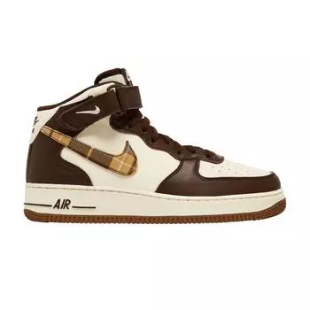 Мужские кроссовки Nike Air Force 1 Mid Brown Plaid Pale-Ivory Cacao-Wow Pink-Bloom DV0792-100 42